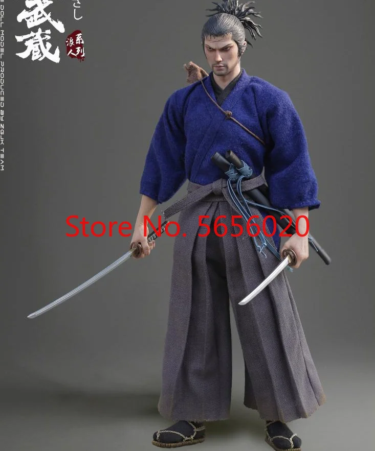 

ZGJKTOYS L-001 1/6 Scale Male Soldier Japanese Samurai Miyamoto Musashi Head Sculpture Clothes Suit Action Figure Toy In stock