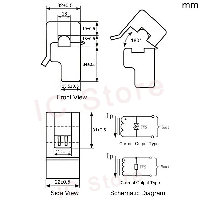 Фото SCT-013-000 5A 10A 20A 30A 50A 100A 50MA 1V 1% неинвазивный трансформатор тока с разделенным сердечником, датчик тока переменного тока №4