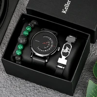 new male watch luxury 3pcs twelve constellations bracelet gift set for men turntable quartz wristwatches with box reloj hombre
