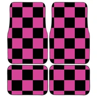 personalised custom pink racing flag chequered car mats vehicle mats perfect christmas gift for him or her