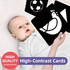 Детские флеш-карты Монтессори, черные и белые карты для новорожденных, сенсорные игрушки, высококонтрастные Обучающие флеш-карты E1942H