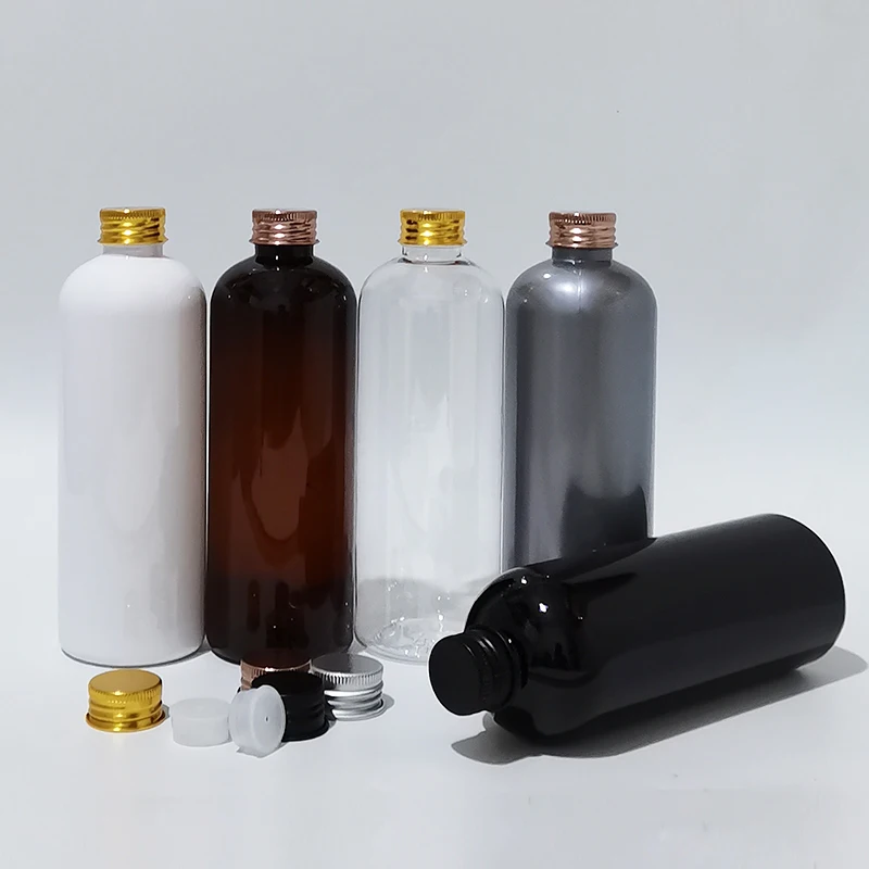 

300ml Empty Shampoo Lotion Cosmetics Bottle PET plastic Container With Aluminum Screw Lid 10 OZ Liquid Soap Cosmetics Containers