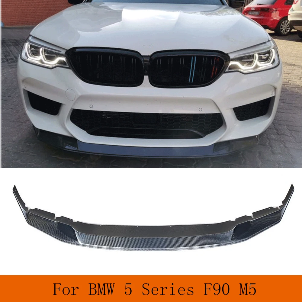 

Car Carbon Fiber Front Bumper Lip Spoiler Splitters For BMW 5 Series F90 M5 Sedan 2018-2020 Front Lip Chin Spoiler Apron FRP