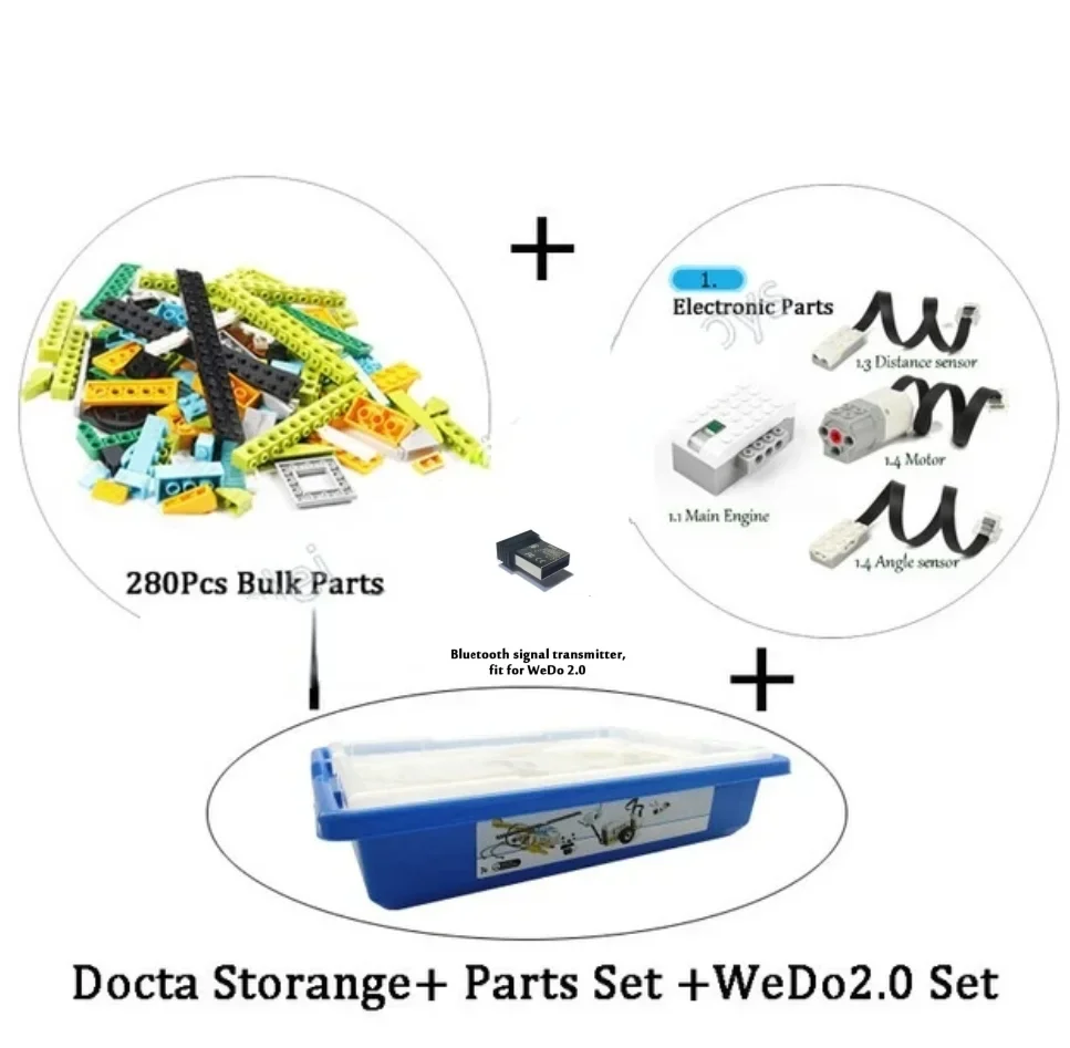 Фото НОВЫЕ строительные блоки WeDo 2,0, набор датчиков для строительных двигателей робототехники, совместимый с Wedo 2,0, обучающая электрическая игрушка STEM «сделай сам» №3