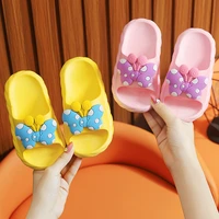 kids girls summer slippers bowknot toddlers slippers non slip soft bottom indoor slides sweet cute kids beach slippers 2 7years