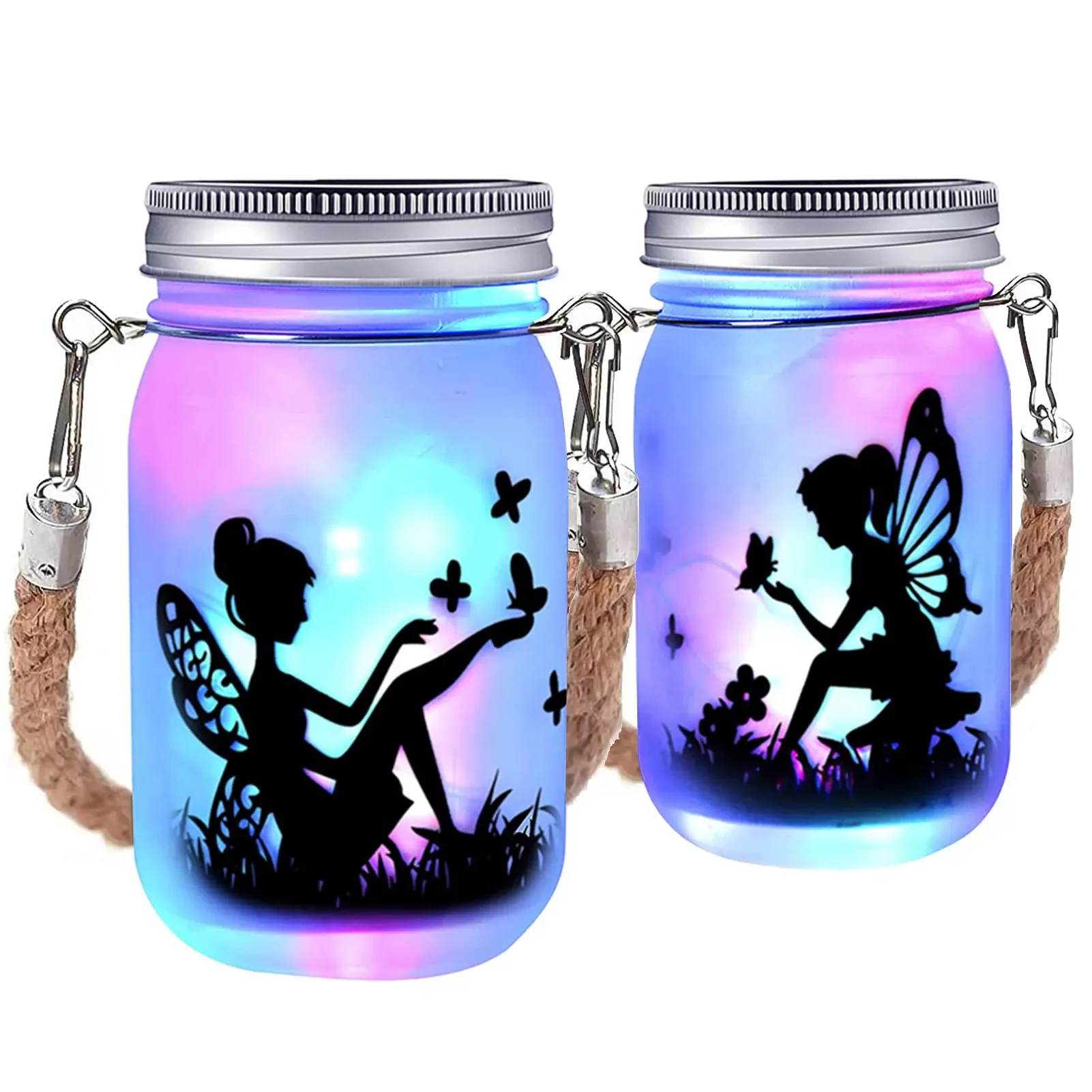 

Solar Light Outdoor Fairy Lantern Hanging Glass Mason Jar Sun Garland Led Lamp For Tree Garden Fence Lawn Wedding Party Decor