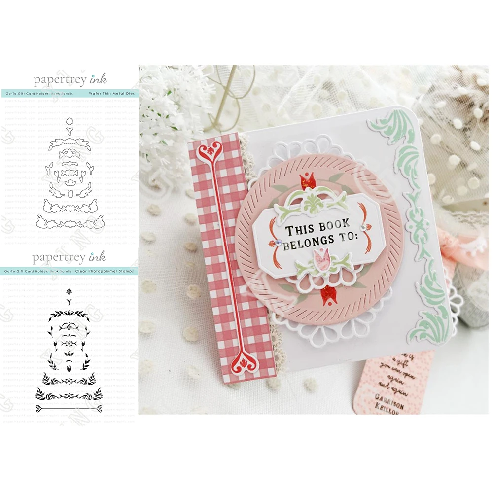 

2022 Go-to Gift Card Holder: Book Scrolls Metal Cutting Dies Clear Silicone Stamps Set Scrapbook Decoraion Embossing Craft Molds