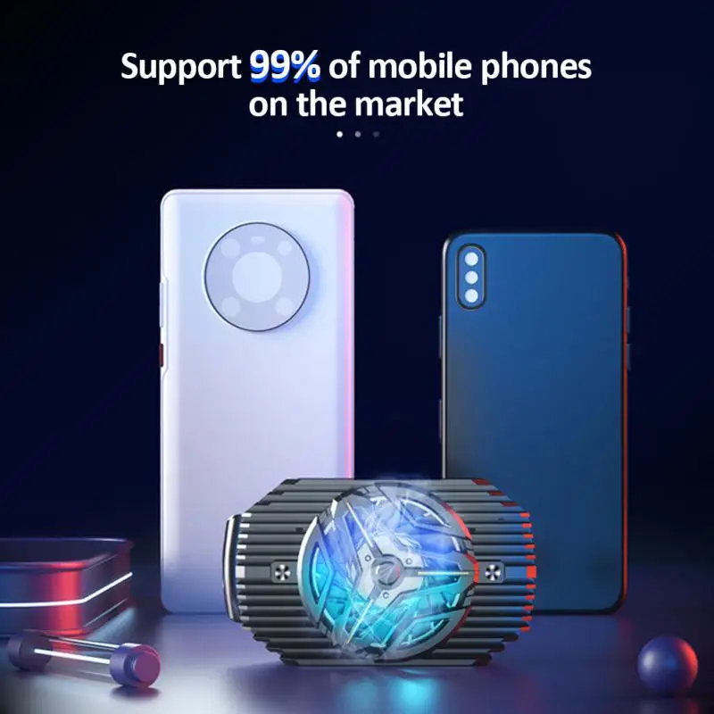 

Aluminum Alloy Game Cooler Radiator Rgb Lights Cool Rgb Lights Mobile Phone Cooler For Iphone/samsung/xiaomi Lightweight Mini