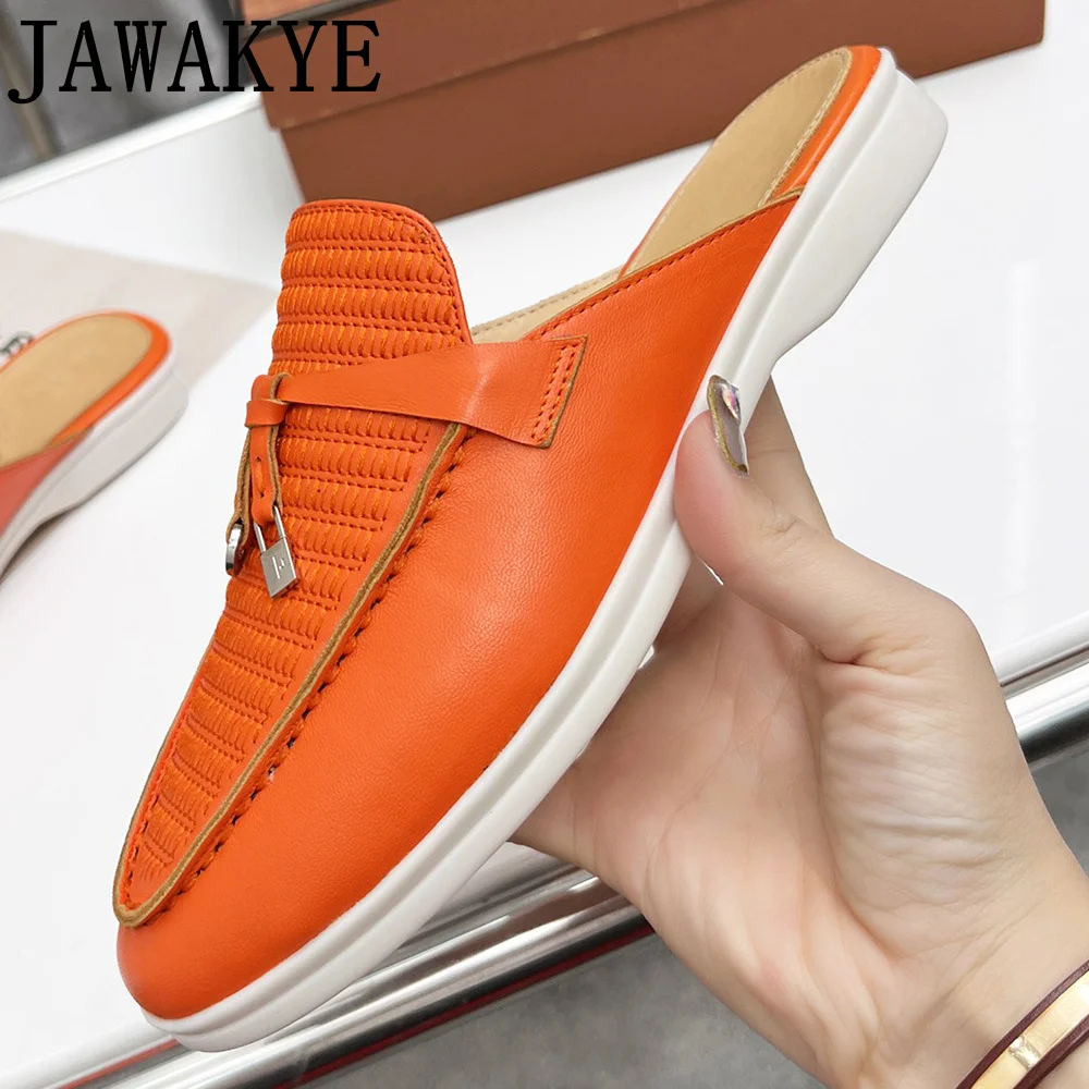 

Шлепанцы женские из натуральной кожи, без застежки, на платформе, повседневные пляжные тапочки, черные, на лето, 2022