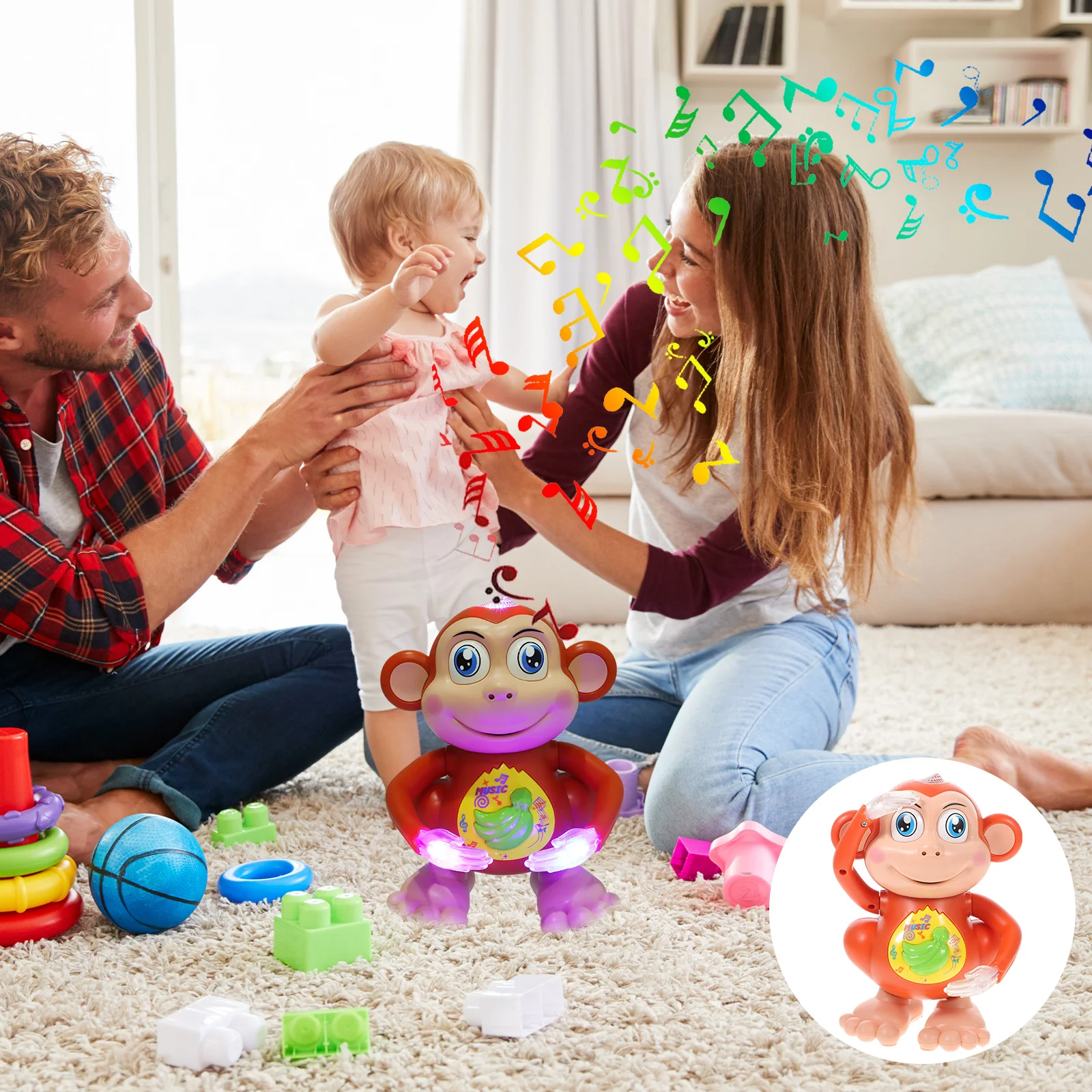 

Kids Playset Playsets Dancing Monkey Toys Kids Musical Rhymes Animal Electric Singing Plastic Swinging Child Present Children