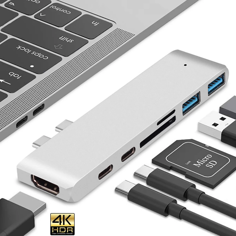 USB 3.0 Type-C Hub для MacBook Pro 14 M3 3 1 M2 M1 адаптер HDMI USB-C PD кардридер двух адаптеров Macbook Air