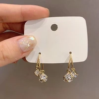 2022 new geometric earrings fashion temperament super flash zircon earrings for women all match niche design party earrings gift