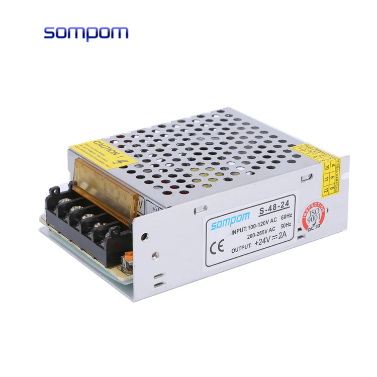 

LED Switching Power Supply S-48-24 Output 24V 2A DC 48W Lighting Transformer Power Adapter