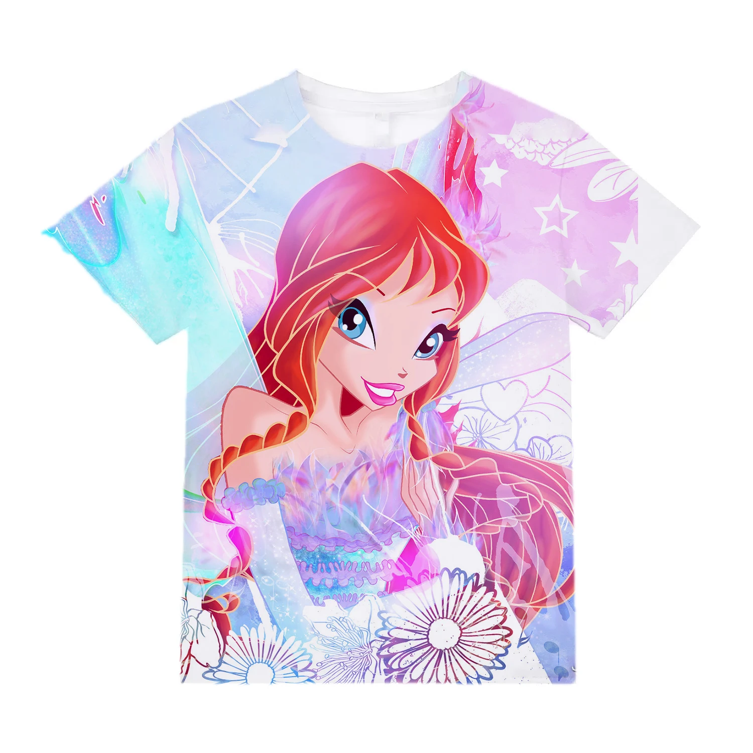 Футболка с аниме принтом для девочек