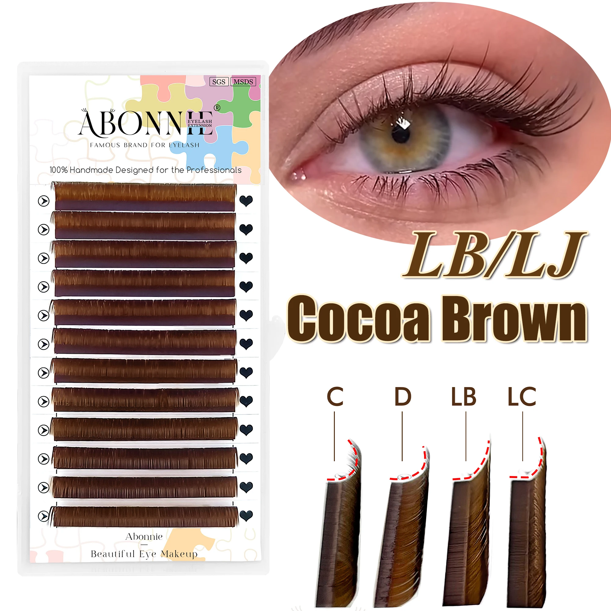Фото Наращивание ресниц LB LC Burgundy Lashes Wine Red Classic, объемные ресницы Abonnie Lash Russian Volume, пушистые ресницы для эффекта «лисьих глаз» №4