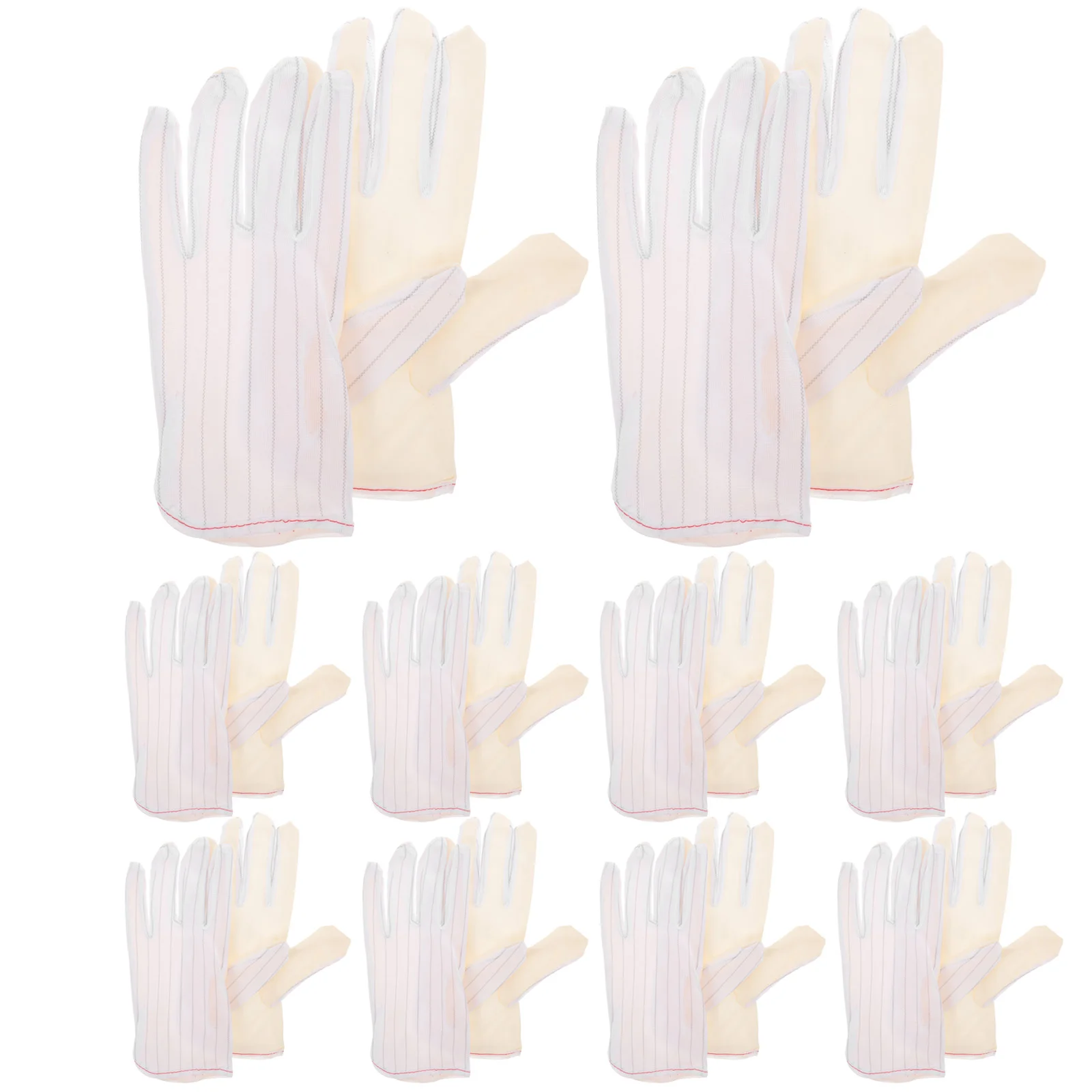 

10 Pairs Dust-free Cloth Gloves Labor Protection Work Painted Palm Hand Practical Banquet