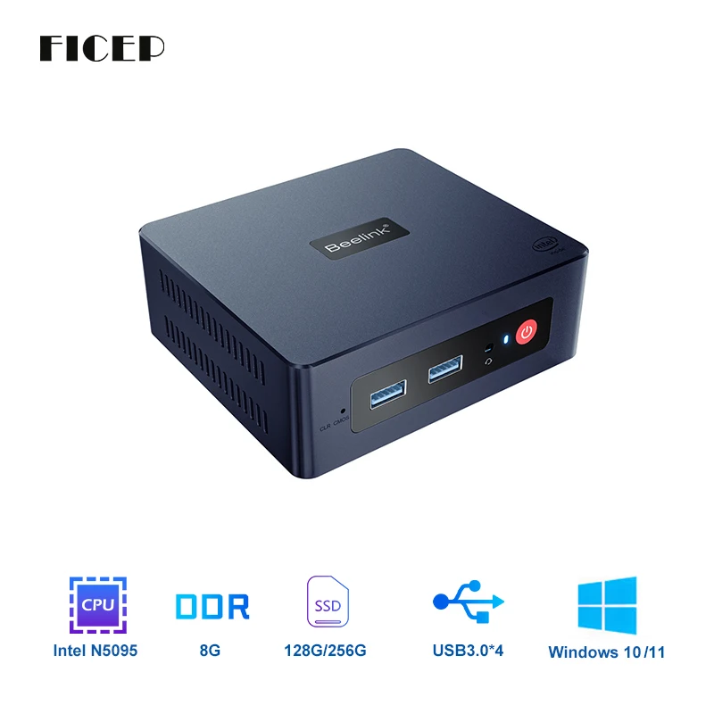 

Beelink Mini S Windows 11 мини ПК Intel Celeron N5095 8 Гб 128 ГБ 256 ГБ 1000 м LAN WiFi5 SSD Настольный игровой компьютер мини ПК PK U59