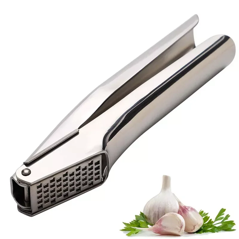 

NEW2023 Press, 304 Stainless Steel Garlic Crusher, Rust Proof, Heavy Duty Garlic Mincer With Square Hole, Kitchen Tools