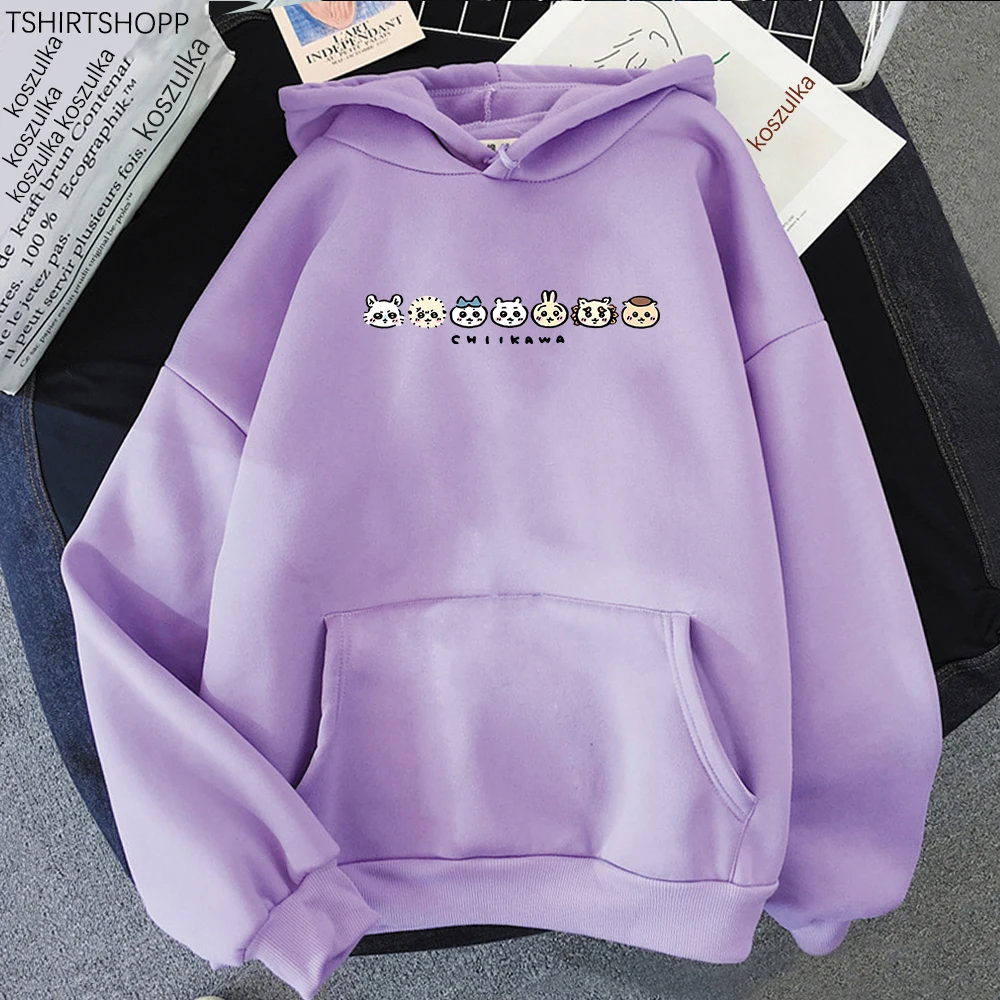 

Chiikawa Hoodie Wanita/Pria Harajuku Grafis Kawaii Hoodie Uniseks Anime Jepang Estetika Kartun Musim Gugur Musim Dingin Kaus