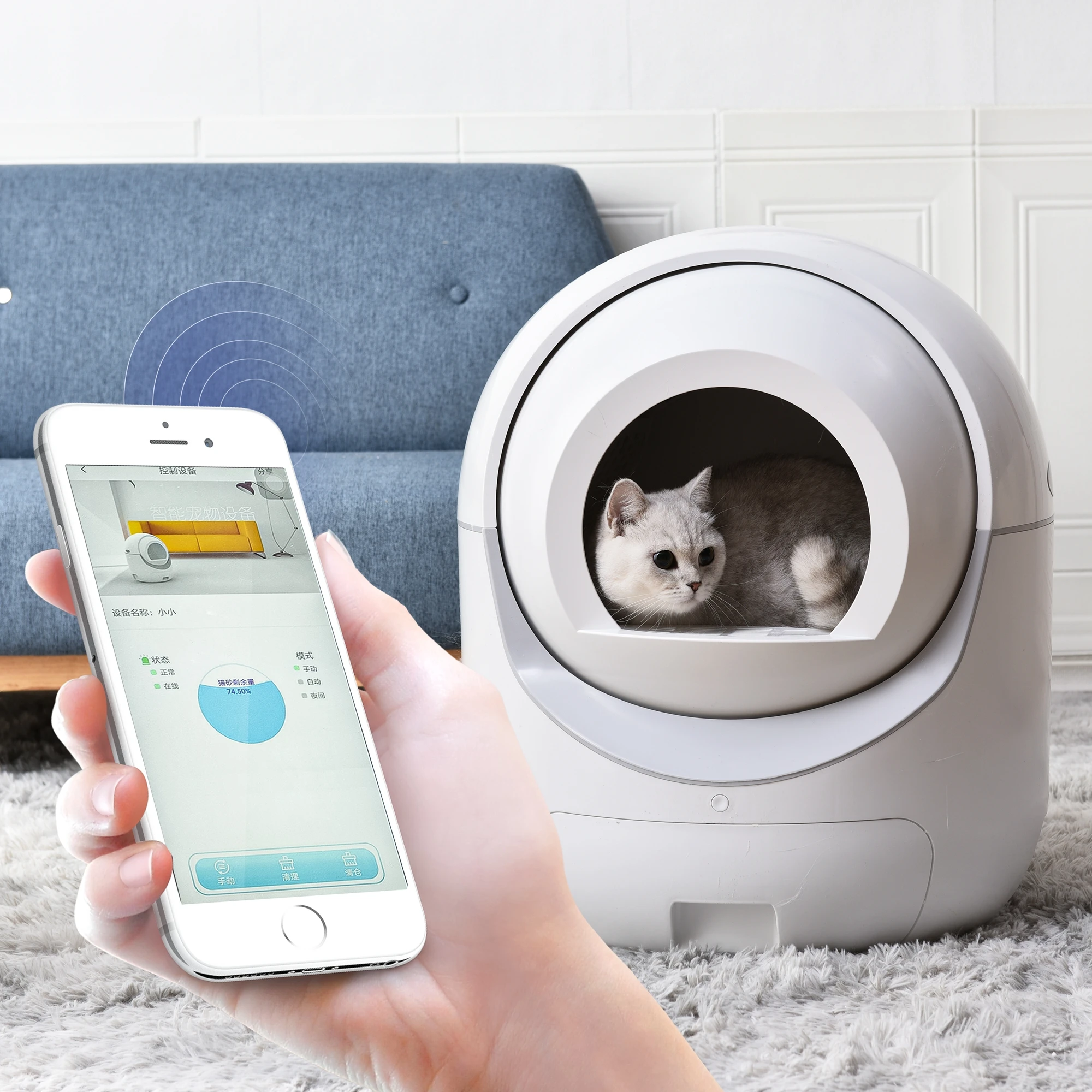 

Automatic Smart Cat Litter Box Self Cleaning Cat Toilet Deodorant Fully Enclosed Cats Litter Box Splash Large Pet Toilet Bedpan