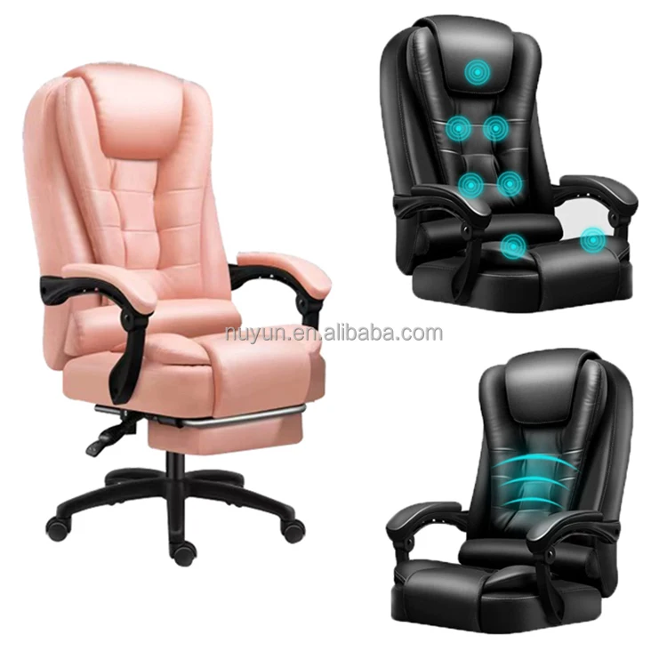 

New Arrival Cheap High Back Luxury PU Leather Reclining Swivel Office Chair Executive Boss Massage Office Chairs with footrest