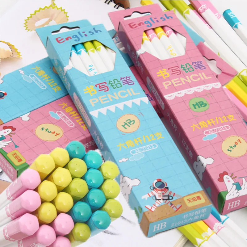 

Hb Pencil Wholesale Cartoon Cover Hb Hexagonal Primary School Supplies Children'S Writing Pen Prize Writing Set