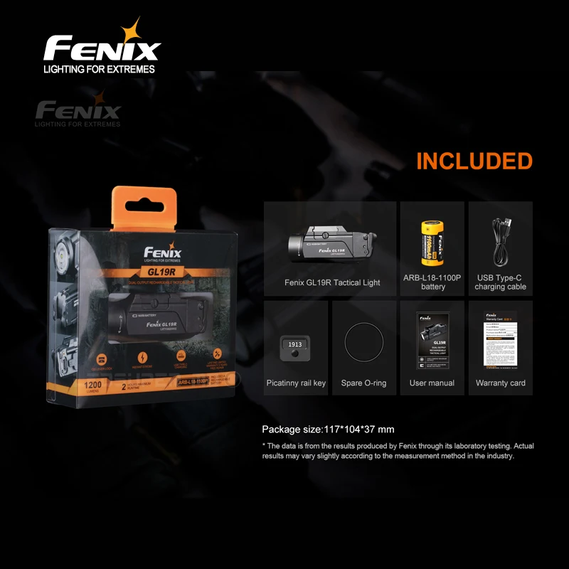 Shooting Flashlight Fenix GL19R 1200 Lumens High-output Rechargeable Tactical Light images - 6