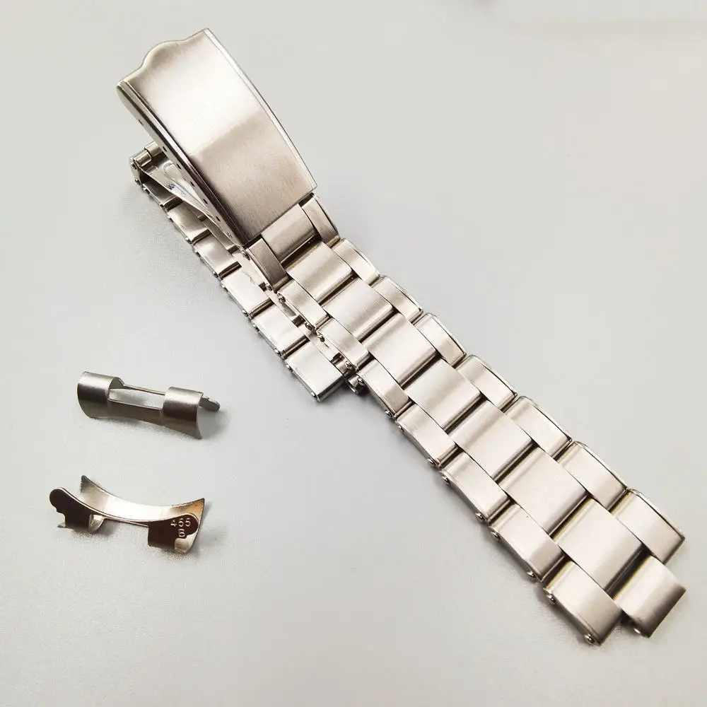 Luxury 19mm 20mm 316L Stainless Steel Rivet Curved End Screws Oyster Watch Band Strap Bracelet Fit For RLX Watch