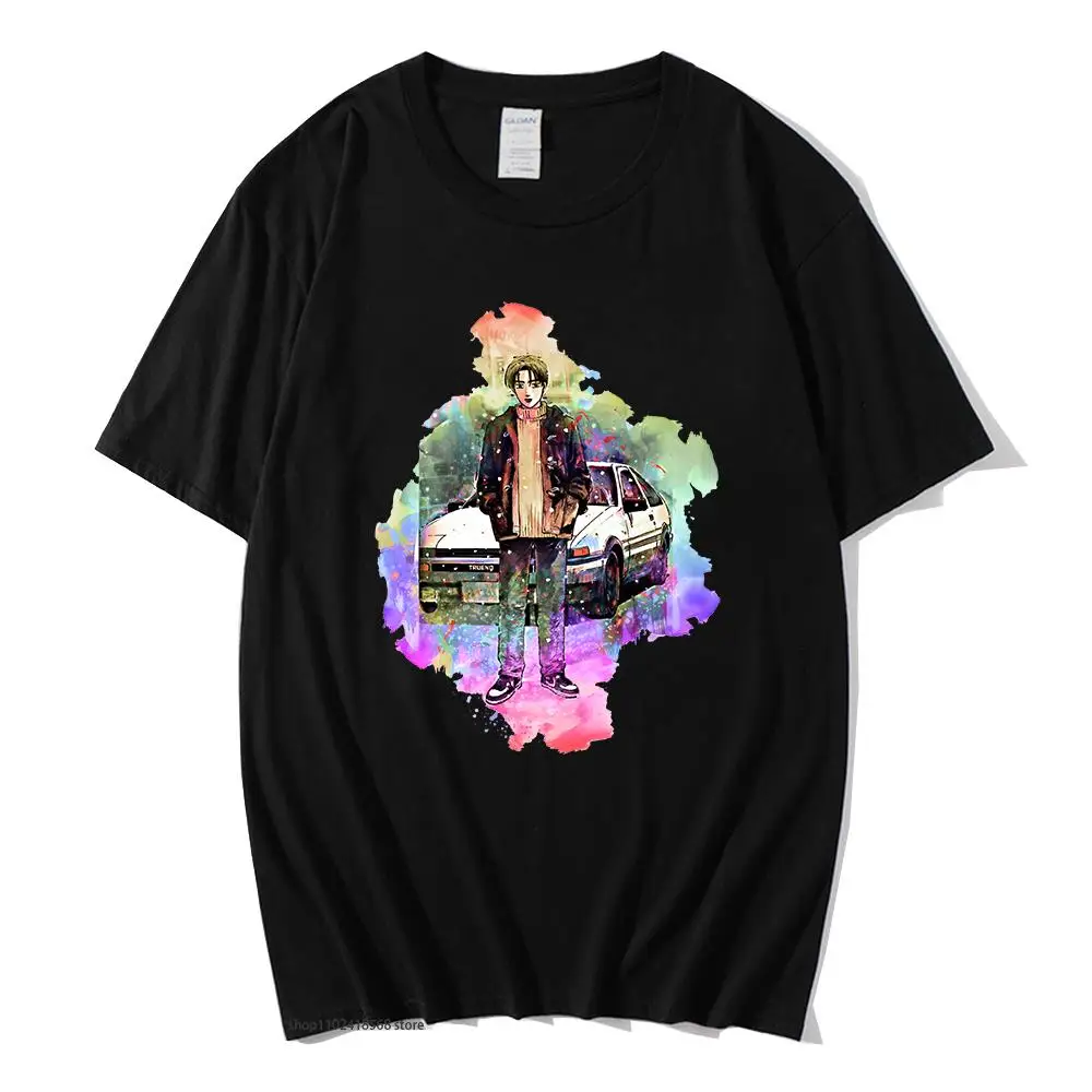 

Initial D Tshirt Takumi AE86 Watercolor T-Shirts Women Short Sleeve Tees Japanese 100% Cotton Tops Men Clothing Tops Y2K Clothes