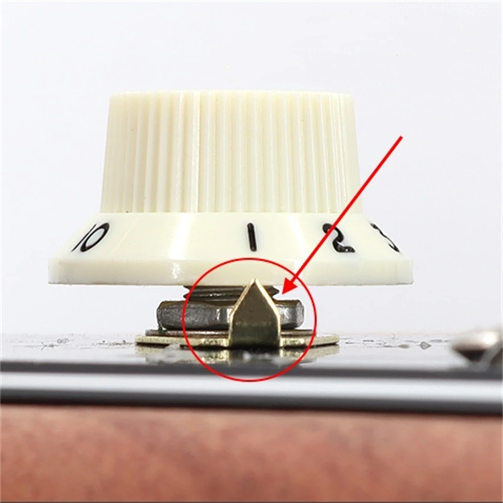 

Guitar Knob Pointer Plates Metal Plate Pointer 10Pcs 22X14mm 3/8\\\" Size 9.5mm Electric Guitar For Gibson LP Guitar