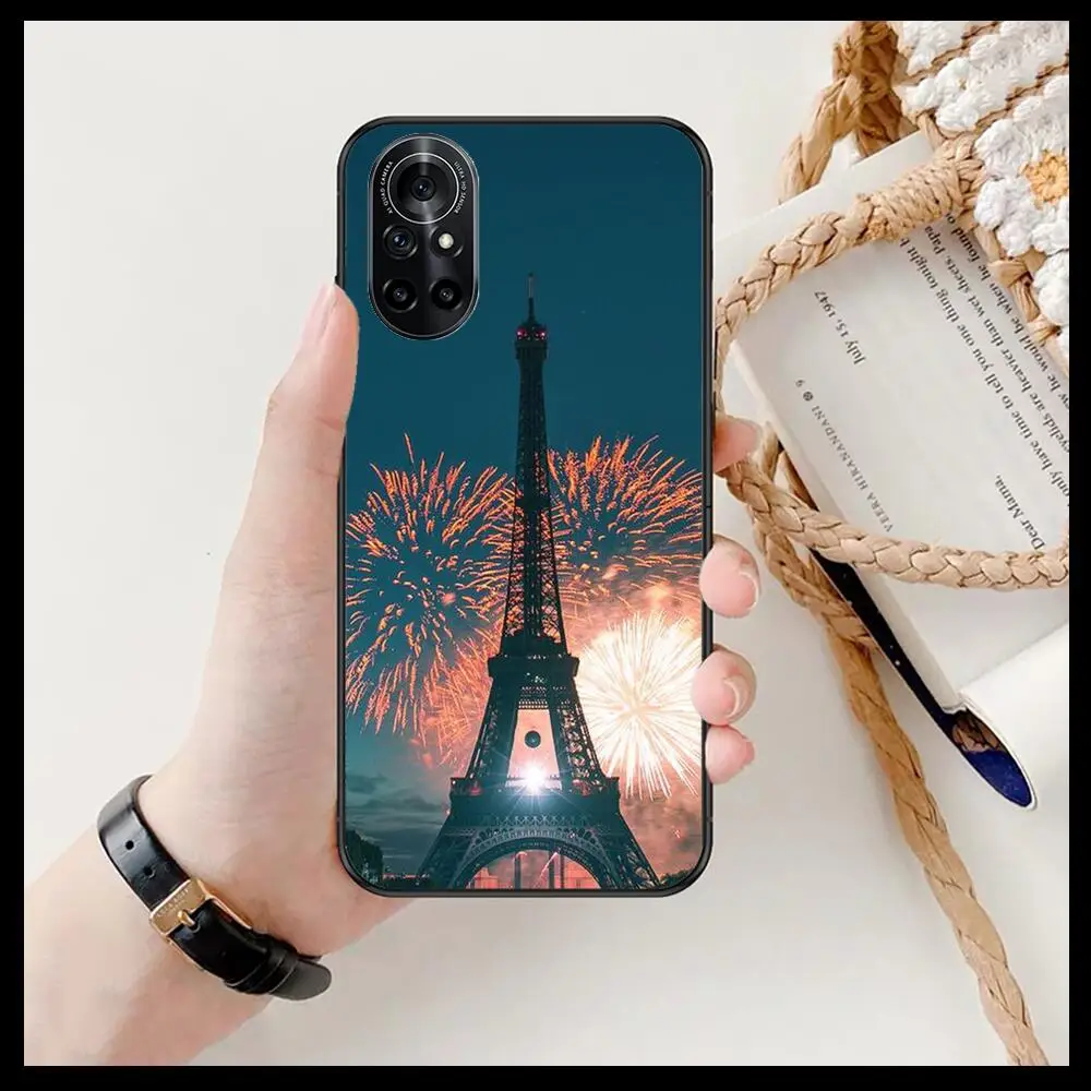 Eiffel Tower Clear Phone Case For Huawei Honor 20 10 9 8A 7 5T X Pro Lite 5G Black Etui Coque Hoesjes Comic Fash design |
