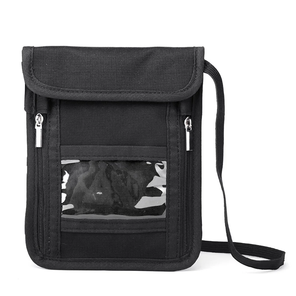 

1 pc Neck Passport Holder Blocking Cards Cross Body Shoulder Bag Wallet