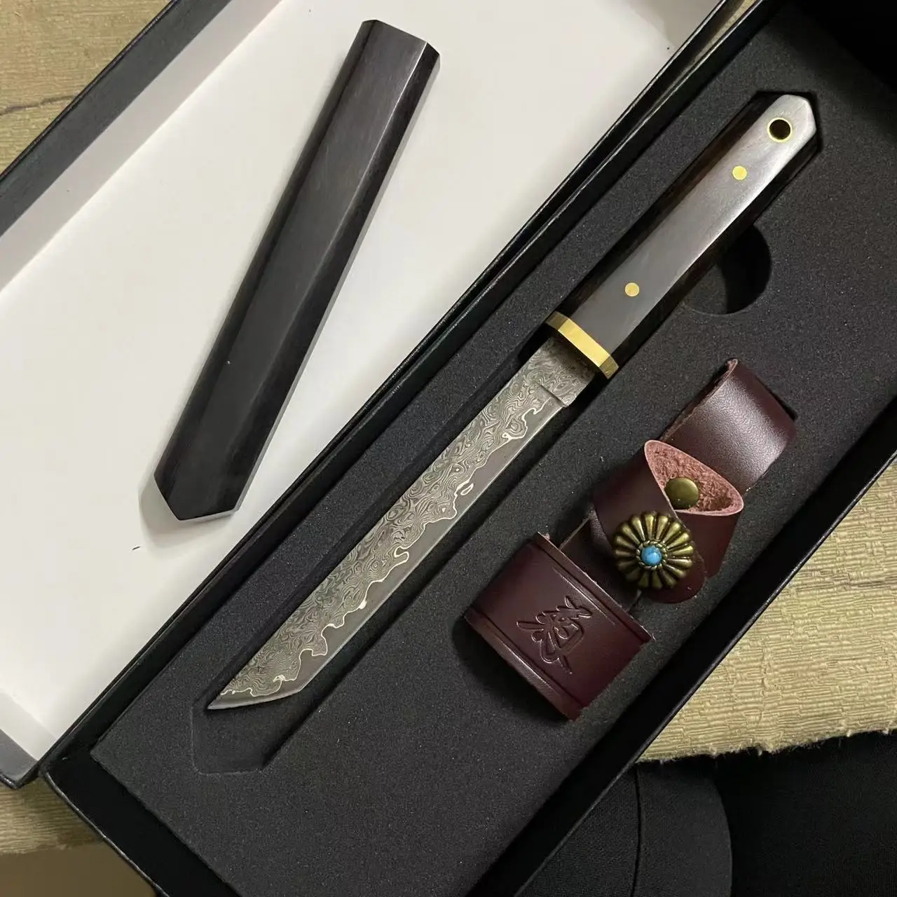 Новый карманный мини-нож из дамасской стали в японском стиле с лезвием