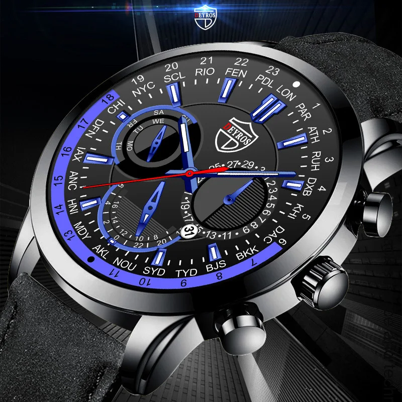 

Blue Men's Watches Luxury Original Watch Top Fashion Brands Clock Shock Resistant Quartz Sports Wristwatch For Men Мужские часы