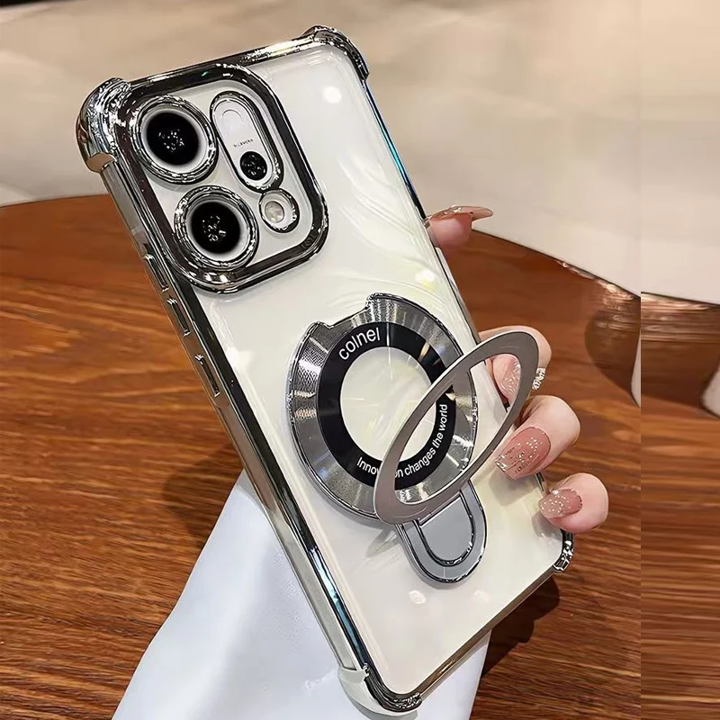 Фото Чехол для Xiaomi Redmi A5 A3 A7 Pro POCO C85 C75 C71 F6 X6 M6 F7 Pro с магнитным держателем, прозрачный, ударопрочный, с подставкой №3