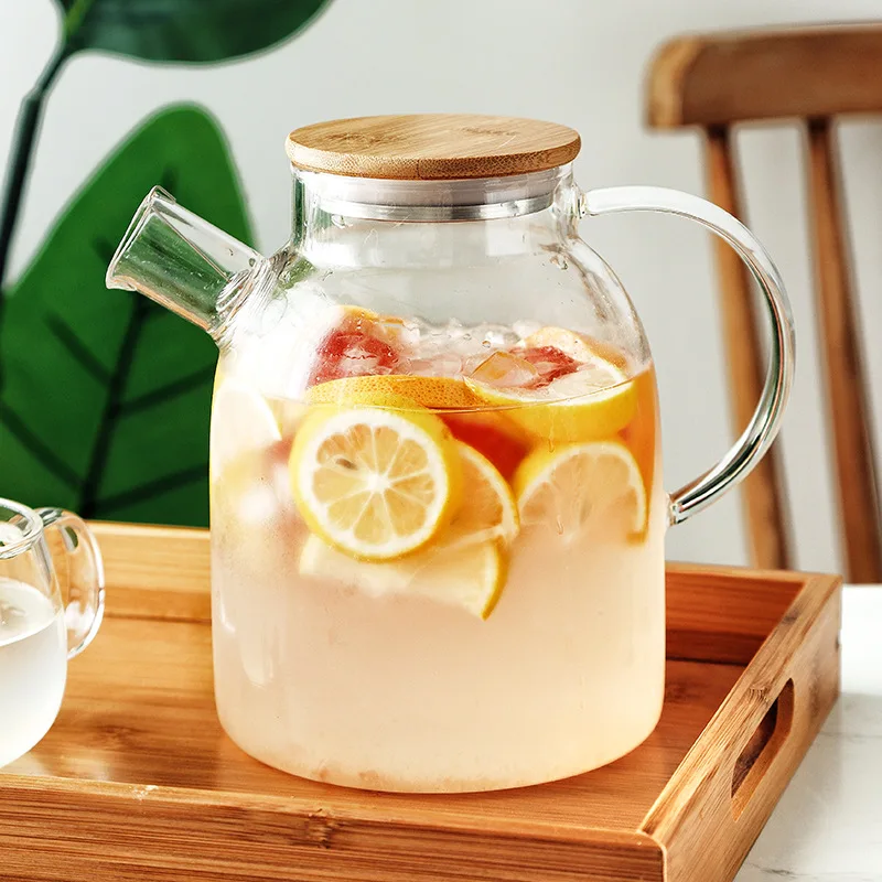 

Big Heat Resistant Glass Teaset Flower Tea Kettle Large Clear Glass Fruit Juice Container Ceramic Teapot Holder Base Droshipping