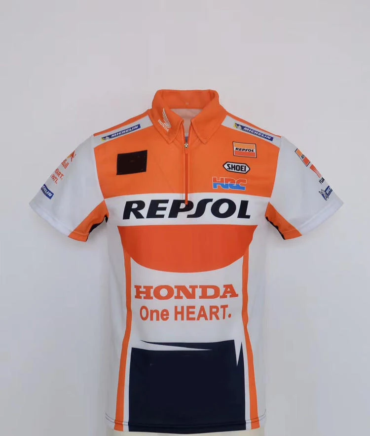 

For Honda Repsol HRC Red Color Bull Moto GP Racing Team Motocross Polo Shirt Motorcycle Bike Riding Cycling T-shirt Do Not Fade
