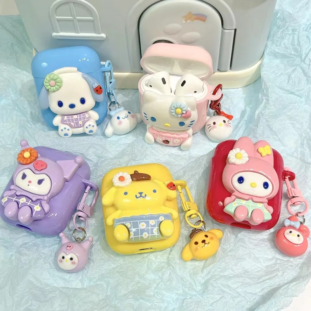 

Sanrio Hello Kitty cute pink with bell Case for Apple AirPods 1 2 3 Pro Cases Cover For IPhone Bluetooth Earbuds Earphone Case
