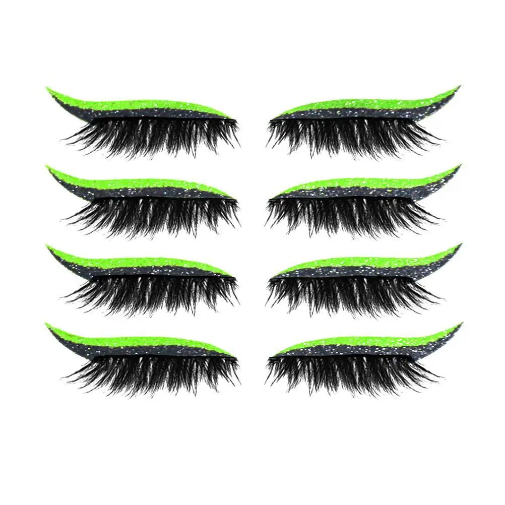 

4 Pair Reusable Eyeliner and Eyelash Stickers Waterproof Reusable Eyeliner Eyelash Stickers Easy to Use and Remove