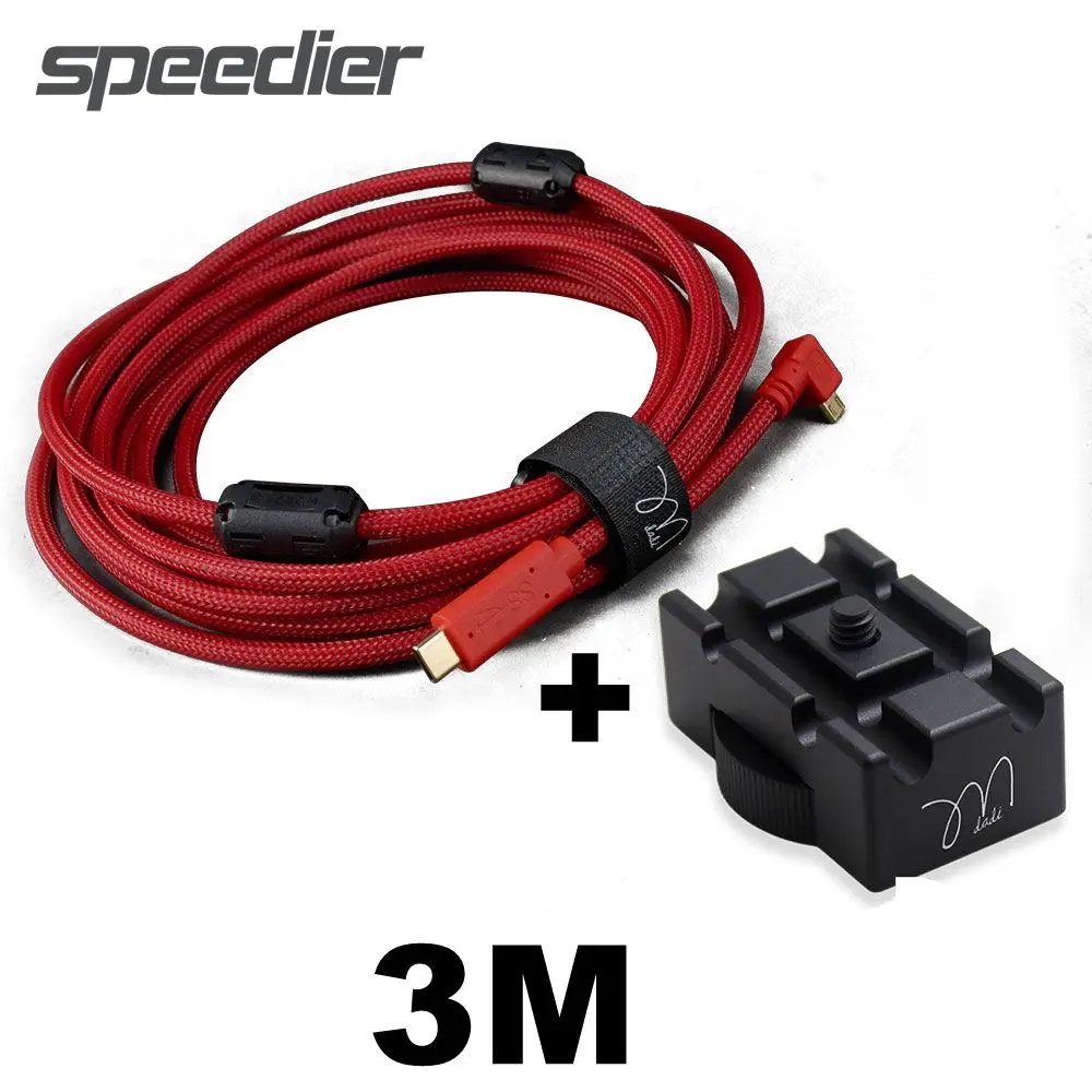 Type-C to Micro USB Left Angled 90 Degree Capture-One Digital Camera Shooting Cable 3m 5m for Canon EOS M5 M6 M50 M200 G7x2 90D