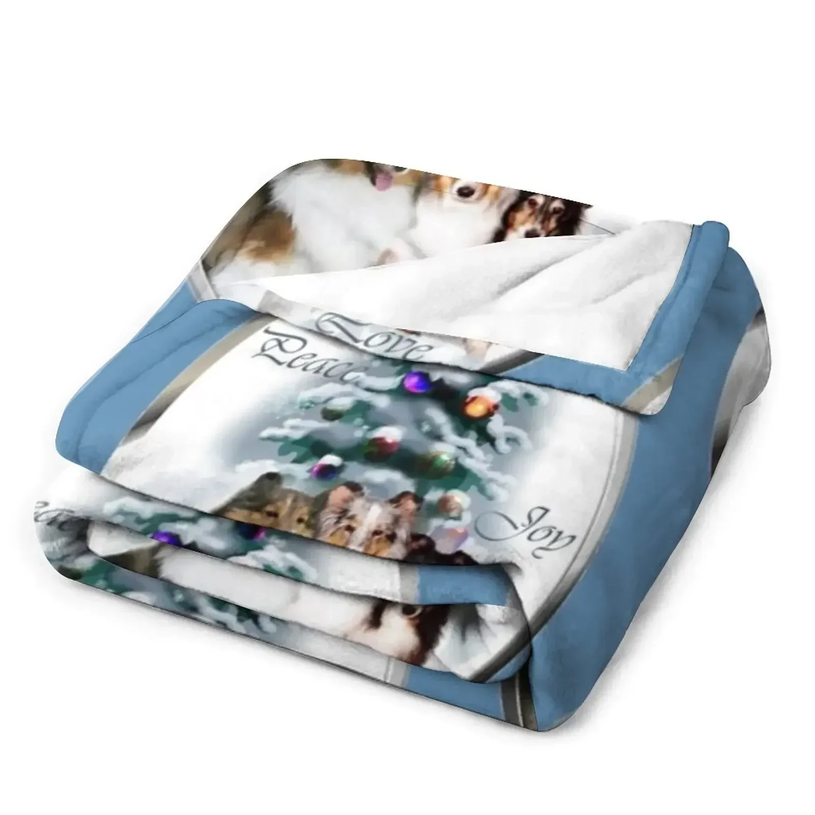 Шетландская овчарка Шелти рождественские подарки одеяло большое с ретро-ковдкой