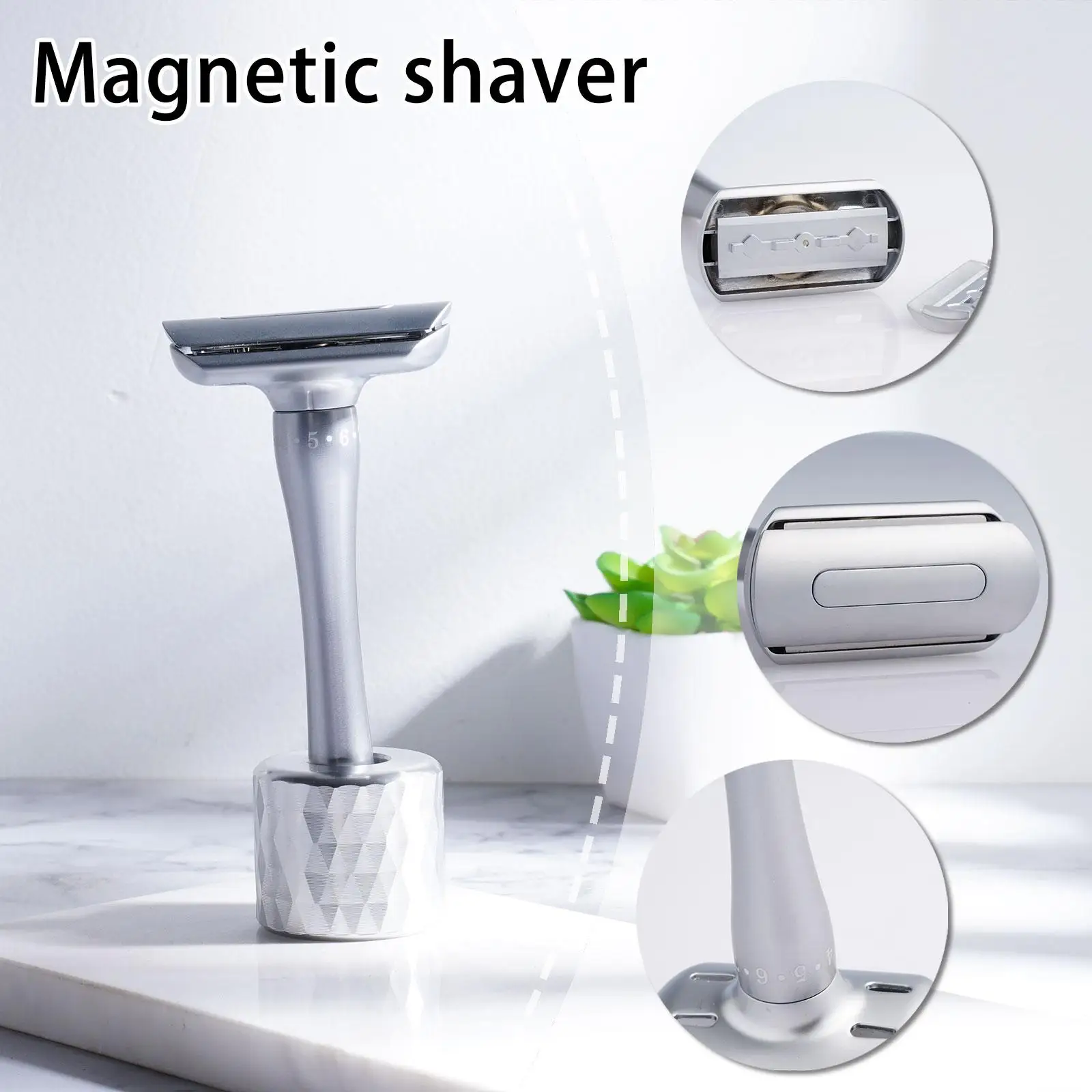 

Adjustable Double Edge Classic Safety Razor Man Shaving Razor With Magnetic Cover Travel Metal Steel Handle Face Razor