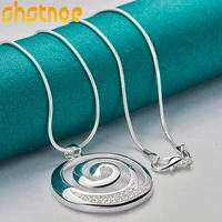 925 sterling silver 16 30 inch chain aaa zircon round spiral pendant necklace for women engagement wedding fashion charm jewelry
