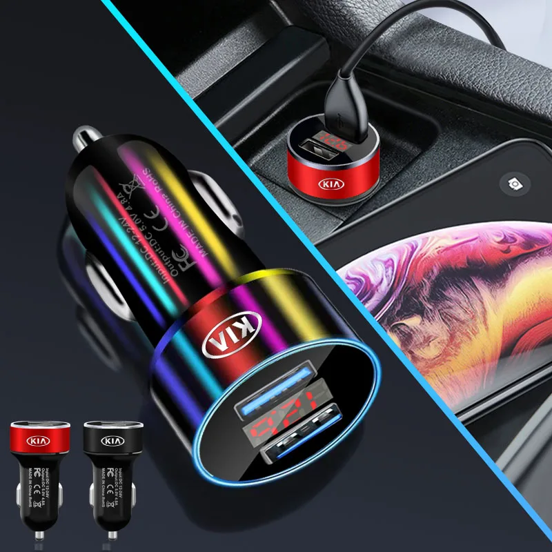 

Car Charger Dual USB Digital Display Voltmeter for Kia Rio 3 K2 Picanto K5 Optima Sorento Stinger Cerato Sportage Car Accessory