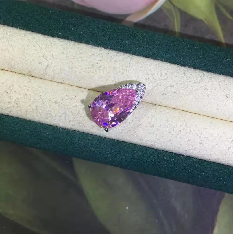 

ANGLANG Luxury Blue/Pink/Yellow Cubic Zirconia Waterdrop Pendant Necklace for Women High Quality Fashion Necklaces Party Jewelry