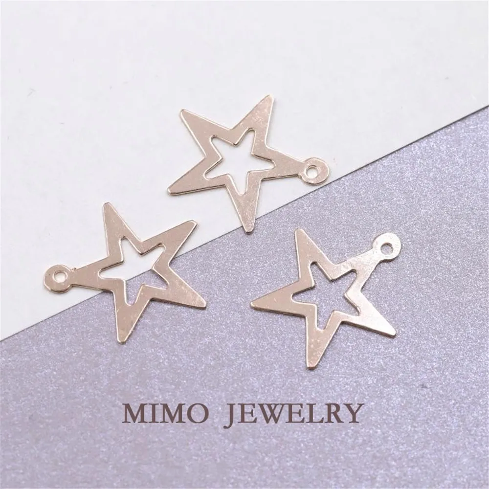 

United States imports 14K Gold Filled hollow star single pendant pendant DIY accessories