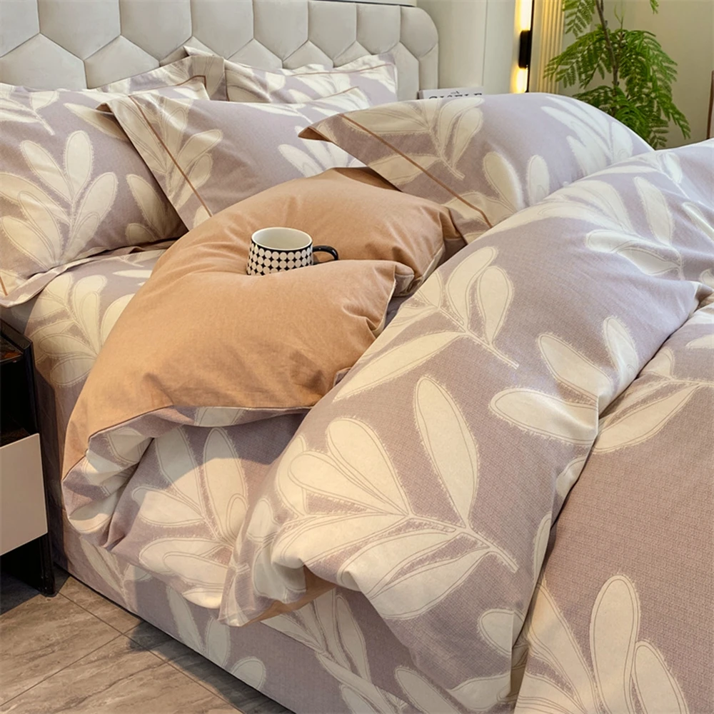 1 шт. пододеяльник синего цвета с оборками 100% хлопок цветочным принтом мусс-купе