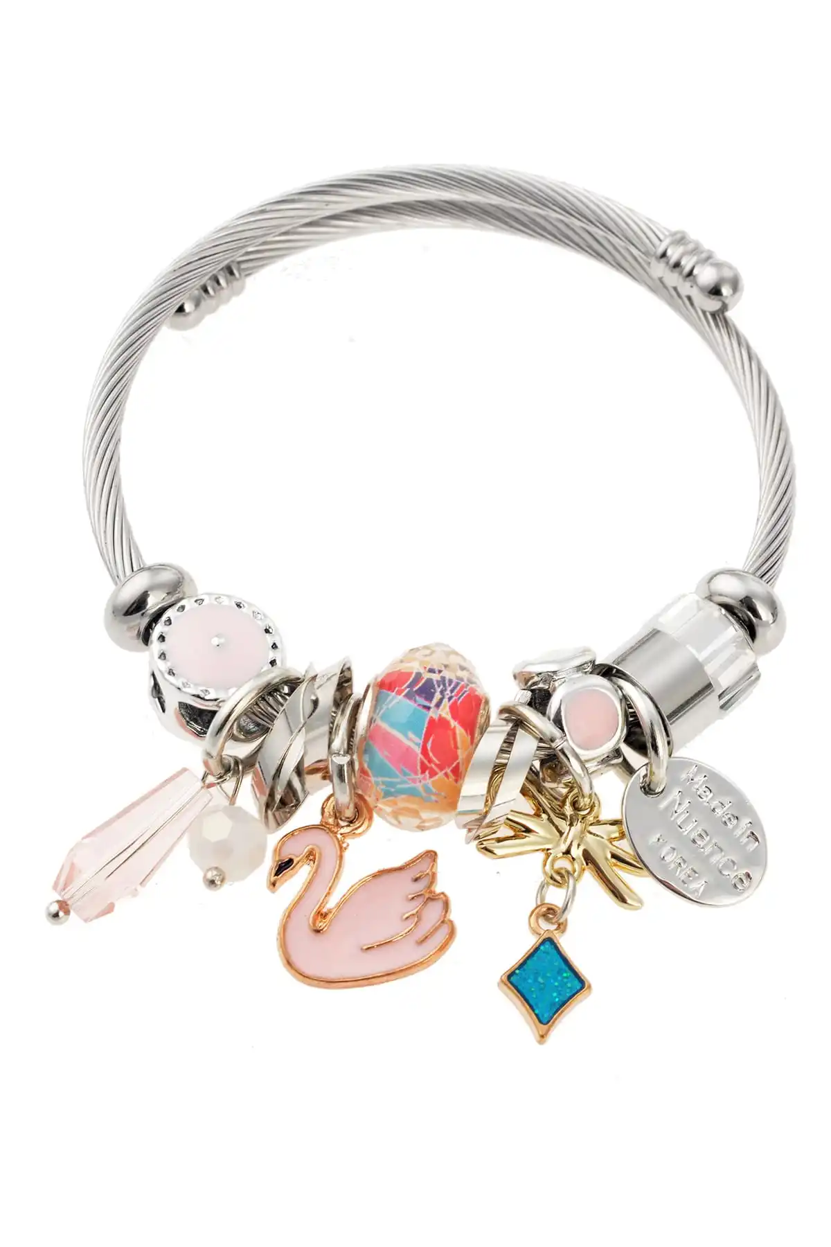 

Серебряный браслет с изображением лебедя