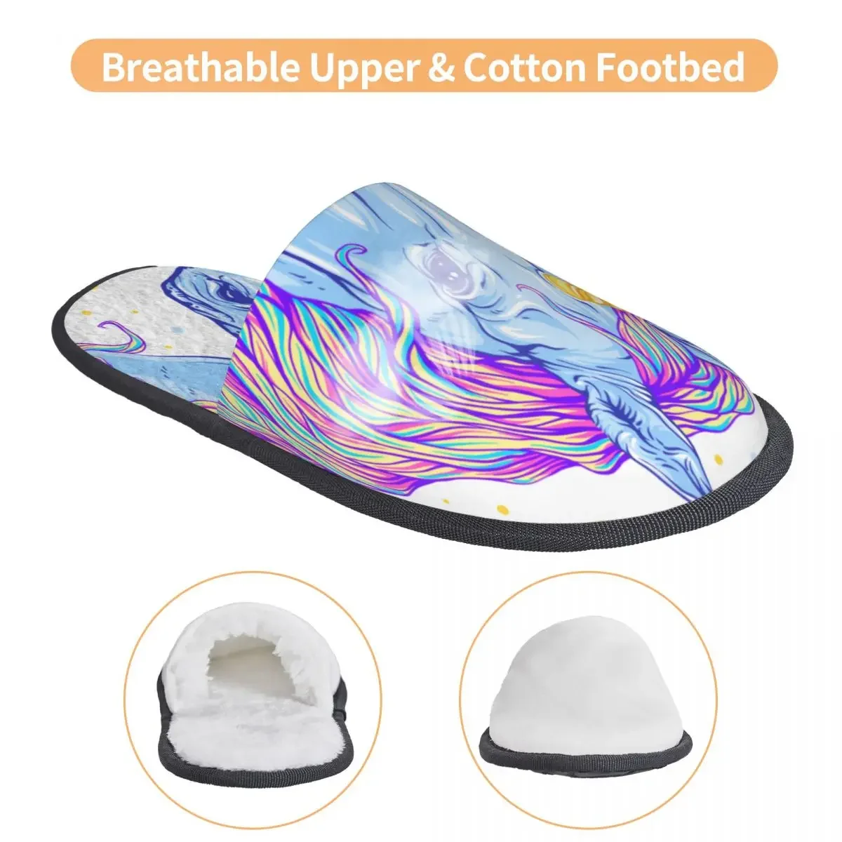 Домашние Красочные Теплые тапочки с головой единорога домашние плюшевые мягкие