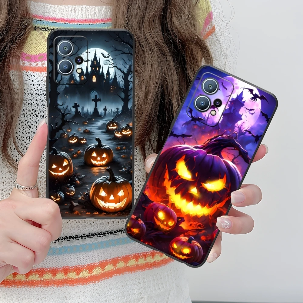 Halloween Pumpkin Mobile Cell Phone Case for Huawei P60 P50 P40 P30 P20 P10 P9 P8 Pro Lite Plus Black Soft Cover Shell
